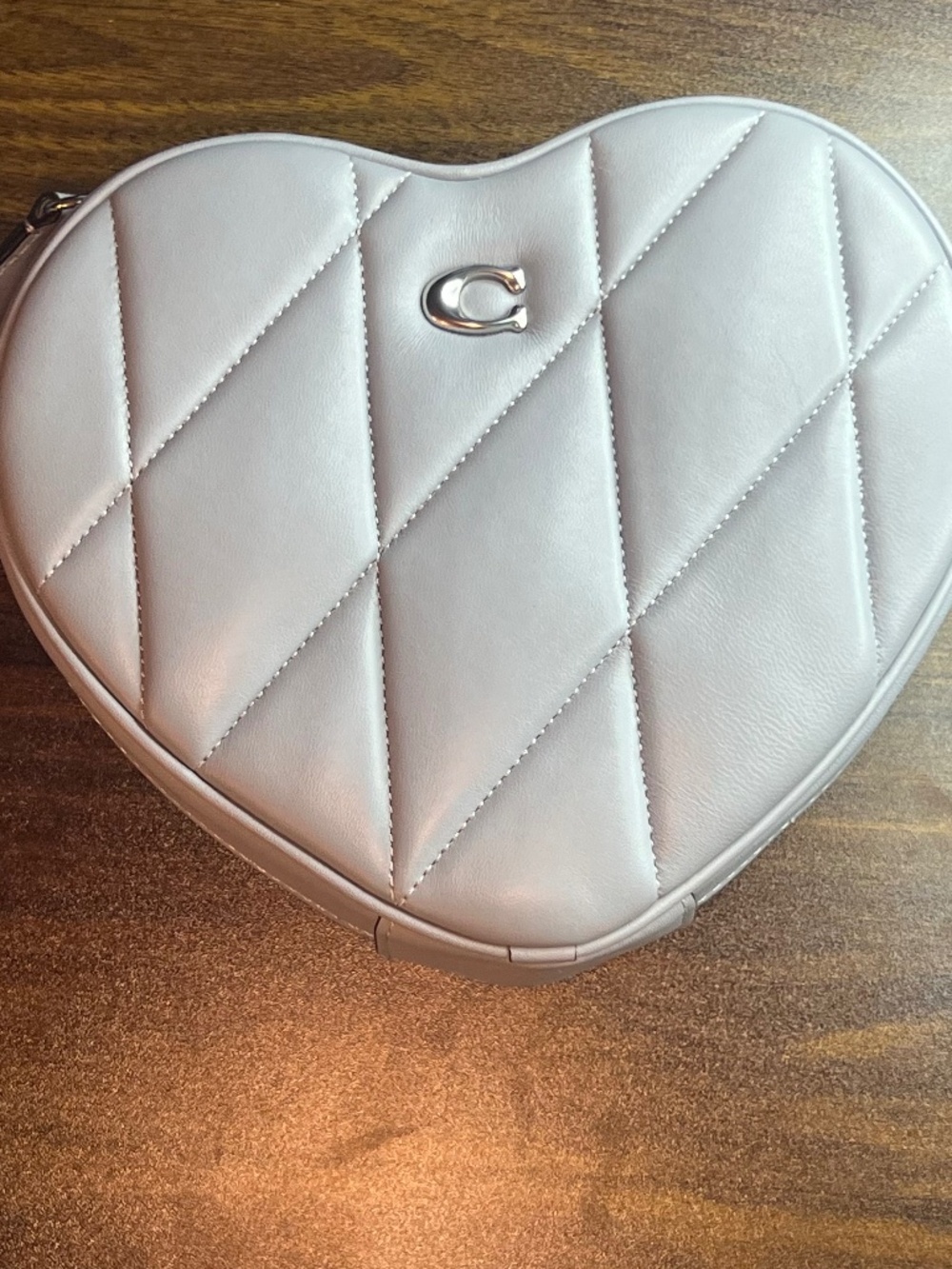 New Leather Coach Puffer Heart Handbag